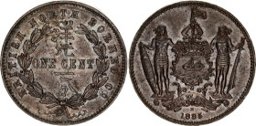 British North Borneo 1 Cent 1885 H
KM# 2, Schön# 2, N# 4327; Bronze; Heaton's Mint, Birmingham; AUNC