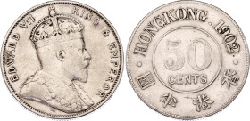 Hong Kong 50 Cents 1902
KM# 15, N# 15287; Silver; Edward VII; VF+/XF-