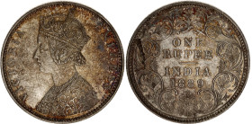 British India 1 Rupee 1889 B
KM# 492; N# 3719; Silver; Victoria; Mint: Bombay; AUNC Toned
