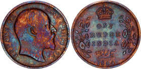 British India 1 Rupee 1904
KM# 508, N# 3722; Silver; Edward VII; XF with amazing toning