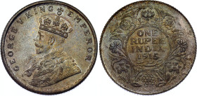 British India 1 Rupee 1915
KM# 524, N# 4851; Silver; George V; UNC, weak strike with artificial patina