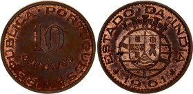 India Portuguese 10 Centavos 1961
KM# 30, N# 11765; UNC, mint luster remains
