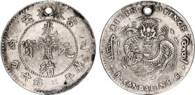 China Kirin 50 Cents 1899 (36)
Y# 182.3; Silver 12.80 g.; XF, Holed