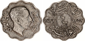 Iraq 4 Fils 1933 AH 1352
KM# 97, Schön# 3, N# 8599; Nickel; Faisal I; London Mint; XF