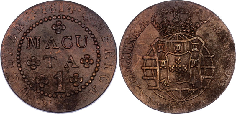 Angola 1 Macuta 1814
KM# 46, N# 33201; João Prince Regent; AUNC/UNC with minor ...