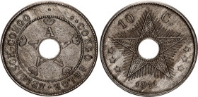 Belgian Congo 10 Centimes 1911
KM# 18, N# 3167; Albert I; UNC