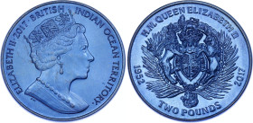 British Indian Ocean Territory 2 Pounds 2017 PM
KM# 15, N# 135117; Titanium (.990) (Blue)., Proof; Elizabeth II; Sapphire Jubilee; Pobjoy Mint, Surre...