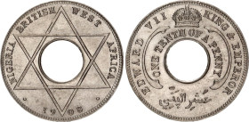 British West Africa 1/10 Penny 1908
KM# 3, N# 11902; Copper-nickel; Edward VII; London Mint; UNC