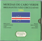 Cabo Verde Mint Set of 6 Coins 1994
1 - 5 - 10 - 20 - 50 - 100 Escudos 1994; "Plant Collection"; With original package; BUNC