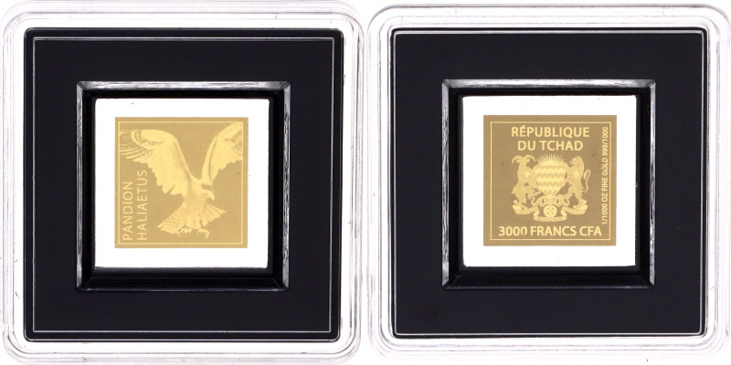 Chad 3000 Francs 2000 th (ND)
Gold (0.999) 1/1000 Oz., 13x13 mm.; Habitants of ...