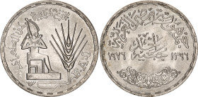 Egypt 1 Pound 1976 AH 1396
KM# 453, N# 23549; Silver; FAO; UNC