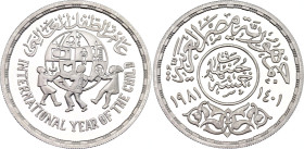 Egypt 5 Pounds 1981 AH 1401
KM# 533, N# 24334; Silver., Proof; International Year of the Child; Mintage 10000