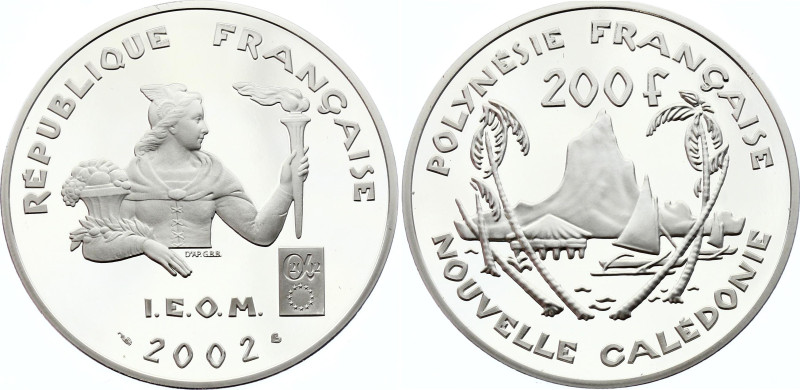 French Polynesia 200 Francs 2002
Silver Proof; Caledonia Moorea Island; Mintage...