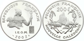 French Polynesia 200 Francs 2002
Silver Proof; Caledonia Moorea Island; Mintage 500 Pcs Only!