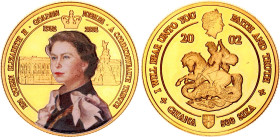 Ghana 500 Sika 2002
X# 16; Gold (.375) 4.95 g. (colored portrait)., Proof; Elizabeth's Golden Jubilee; Mintage 1000
