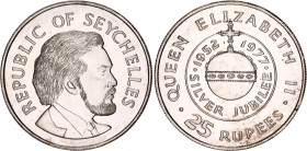 Seychelles 25 Rupees 1977
KM# 38, N# 32465; Silver; 25th Anniversary of the Accession of Queen Elizabeth II; UNC