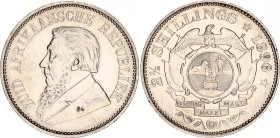 South Africa 2-1/2 Shillings 1896
KM# 7, Hern# Z34, N# 21288; Silver; Pretoria Mint; AUNC
