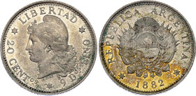 Argentina 20 Centavos 1882
KM# 27, N# 8160; Silver; UNC with hairlines and nice patina