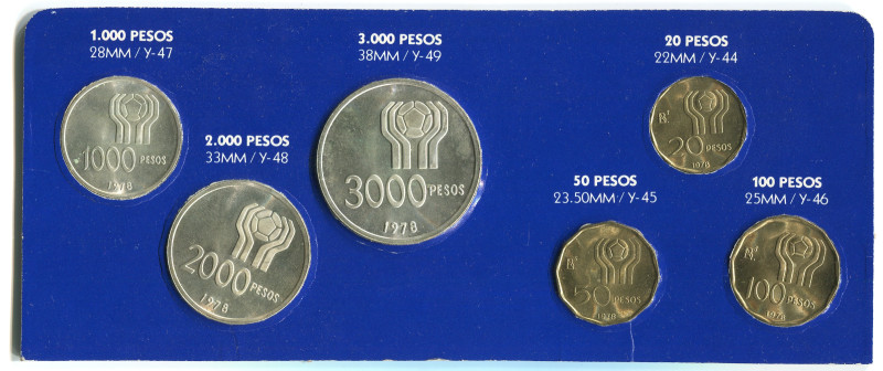 Argentina Set of 6 Coins 1978
KM# MS35; With Silver; World Football Championshi...