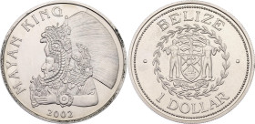 Belize 1 Dollar 2002
KM# 134, Schön# 128, N# 28544; Silver; Mayan King; Llantrisant Mint; UNC