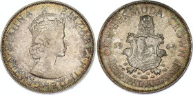 Bermuda 1 Crown 1964
KM# 14, N# 14208; Silver; Mintage 470000 pcs.; AUNC/UNC with scratches and beautiful patina