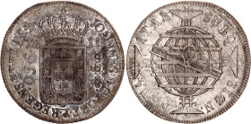 Brazil 960 Reis 1811 R Overstrike
KM# 307.3, N# 23668; Silver; João Prince Regent; Rio de Janeiro Mint; AUNC Toned