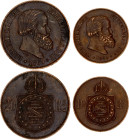 Brazil 10 - 20 Reis 1869
KM# 473, 474; Bronze; Pedro II; Brussels Mint; AUNC