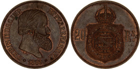 Brazil 20 Reis 1869
KM# 474, N# 3875; Bronze; Pedro II; Brussels Mint; AUNC