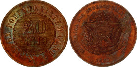 Brazil 20 Reis 1889
KM# 490, N# 9634; Bronze; Rio de Janeiro Mint; UNC