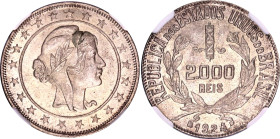 Brazil 2000 Reis 1924 NGC MS 65
KM# 526, N# 6131; Silver