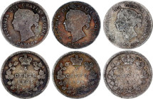 Canada 3 x 5 Cents 1896 -1901
KM# 2, N# 420; Silver; Victoria; VG