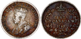 Canada 5 Cents 1912
KM# 13, N# 418; Silver; Edward VII; XF, original toning