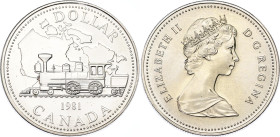 Canada 1 Dollar 1981
KM# 130, N# 23273; Silver; Elizabeth II; 100th Anniversary of the Trans-Canada Railway; UNC