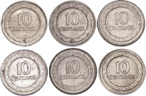 Colombia 6 x 10 Centavos 1946 - 1952
KM# 207, N# 10912; Silver; XF/UNC