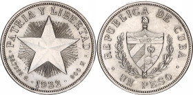 Cuba 1 Peso 1932
KM# 15.2, N# 9263; Silver; Philadelphia Mint; AUNC