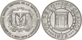 Dominican Republic 1 Peso 1972
KM# 34, N# 41353; Silver; 25th Anniversary of the Central Bank; UNC