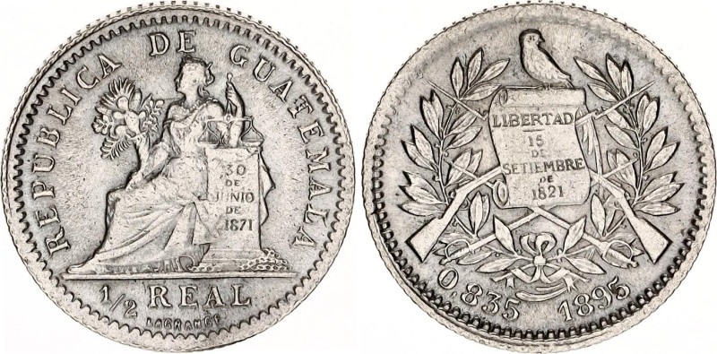 Guatemala 1/2 Real 1895
KM# 165, N# 17293; Silver; Guatemala Mint; VF-XF