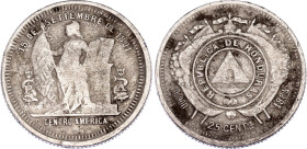 Honduras 25 Centavos 1884
KM# 50, N# 25515; Silver; F