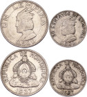 Honduras 50 Centavos & 1 Lempira 1937
KM# 74, 75; Silver; VF+/XF