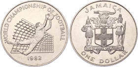 Jamaica 1 Dollar 1982
KM# 96, N# 21955; Copper-Nickel; World Championship of Football Spain 1982; AUNC