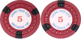 Martinique Casino Trois Ilets 5 Units Chip (ND)
UNC