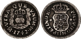 Mexico 1/2 Real 1742 Mo M
KM# 66, N# 28667; Silver; Felipe V; XF