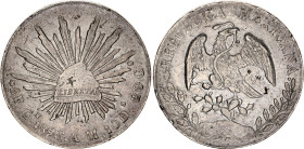 Mexico 8 Reales 1896 CN AM With Chopmarks
KM# 377.3, N# 7394; Silver ; XF
