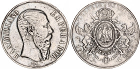 Mexico 1 Peso 1867 Mo
KM# 388.1, N# 7989; Silver; Maximiliano I; Mexico Mint; VF-XF
