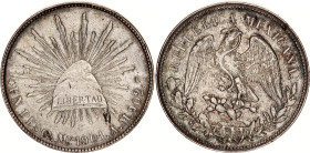 Mexico 1 Peso 1901 Mo AM
KM# 409.2, N# 11588; Silver; Mexico Mint; AUNC Toned