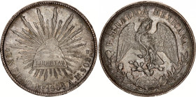 Mexico 1 Peso 1904 Mo AM
KM# 409.2, N# 11588; Silver; Mexico Mint; AUNC Toned