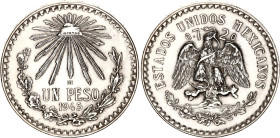 Mexico 1 Peso 1945 M
KM# 455, N# 4382; Silver; AUNC-UNC