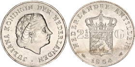 Netherlands Antilles 2-1/2 Gulden 1964
KM# 7, Schön# 47, N# 14070; Silver; Juliana; Utrecht MInt; UNC