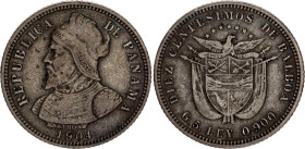Panama 10 Centesimos 1904
KM# 3, N# 5166; Silver; Philadelphia Mint; VF Toned