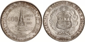 Peru 400 Soles de Oro 1976 LIMA
KM# 270, N# 30326; Silver; 150th Anniversary of the Battle of Ayacucho; AUNC